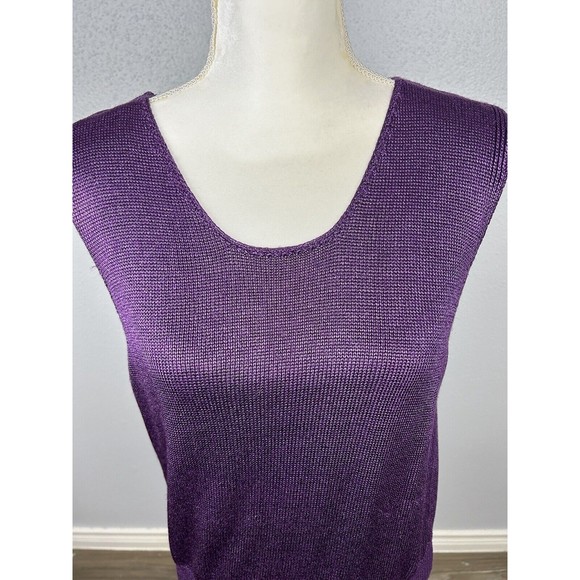 Vintage Fia Italia Hand Loomed Sleeveless Sweater Shell Tank Top -Size Large - Picture 2 of 8